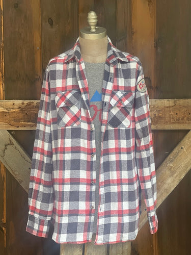 Coors Light Patch Flannel- Fall Grey